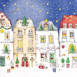 Home Fashion, Winter Village, Lunch-Servietten aufgefaltetes Maß 33 cm x 33 cm, im Viertelfalz, 20 Stück pro Pack