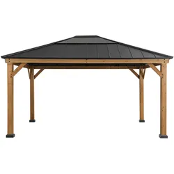 Sunjoy Zedernholz Gazebo ERNIR - 393cm x 452cm, anthrazit