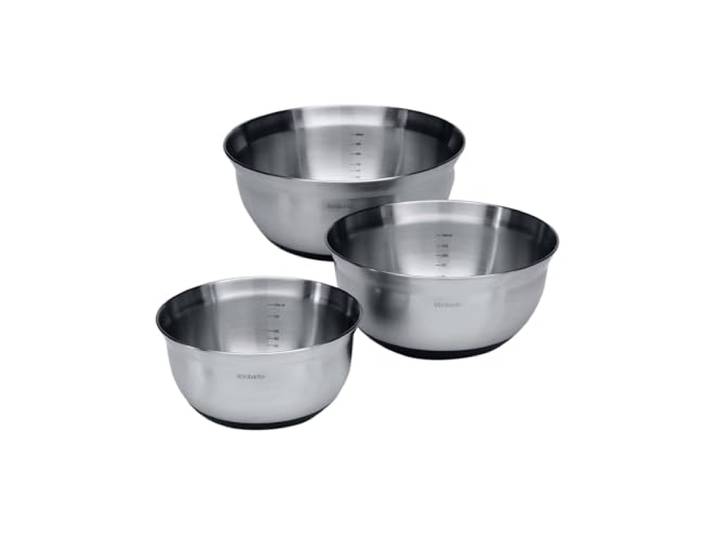 Brabantia Lot de 3 - Bols mélangeurs\, 1L / 1.6L et 3L\, Noir\, 40 x 20 x 10 cm
