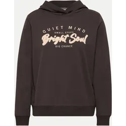 Hoodie mit Teddy-Stickerei Braun M