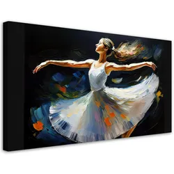 LEINWANDBILD Ballerina-Frau tanzt 80x40cm