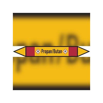 Rohrleitungskennzeichen Propan/Butan - 100x15 mm Folie selbstklebend