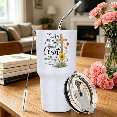 Lush Living Finds Faith Inspired Insulated Tumbler With Straw & Lid Stainless Steel Water Bottle For Daily Hydration Faith Inspired Insulated Tumbler With Straw & Lid Stainless Steel Water Bottle For Daily Hydration