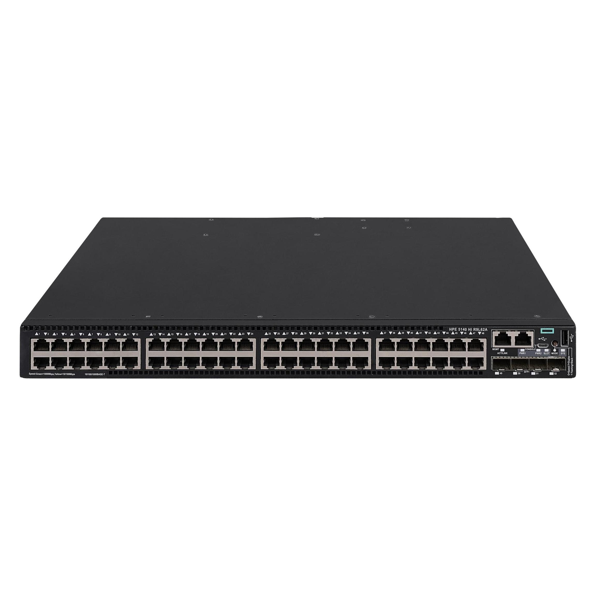 HPE E FlexNetwork 5140 HI Switch 4 SFP+ Ports, 1 Slot, without PSU (48 Ports) (R9L62A)