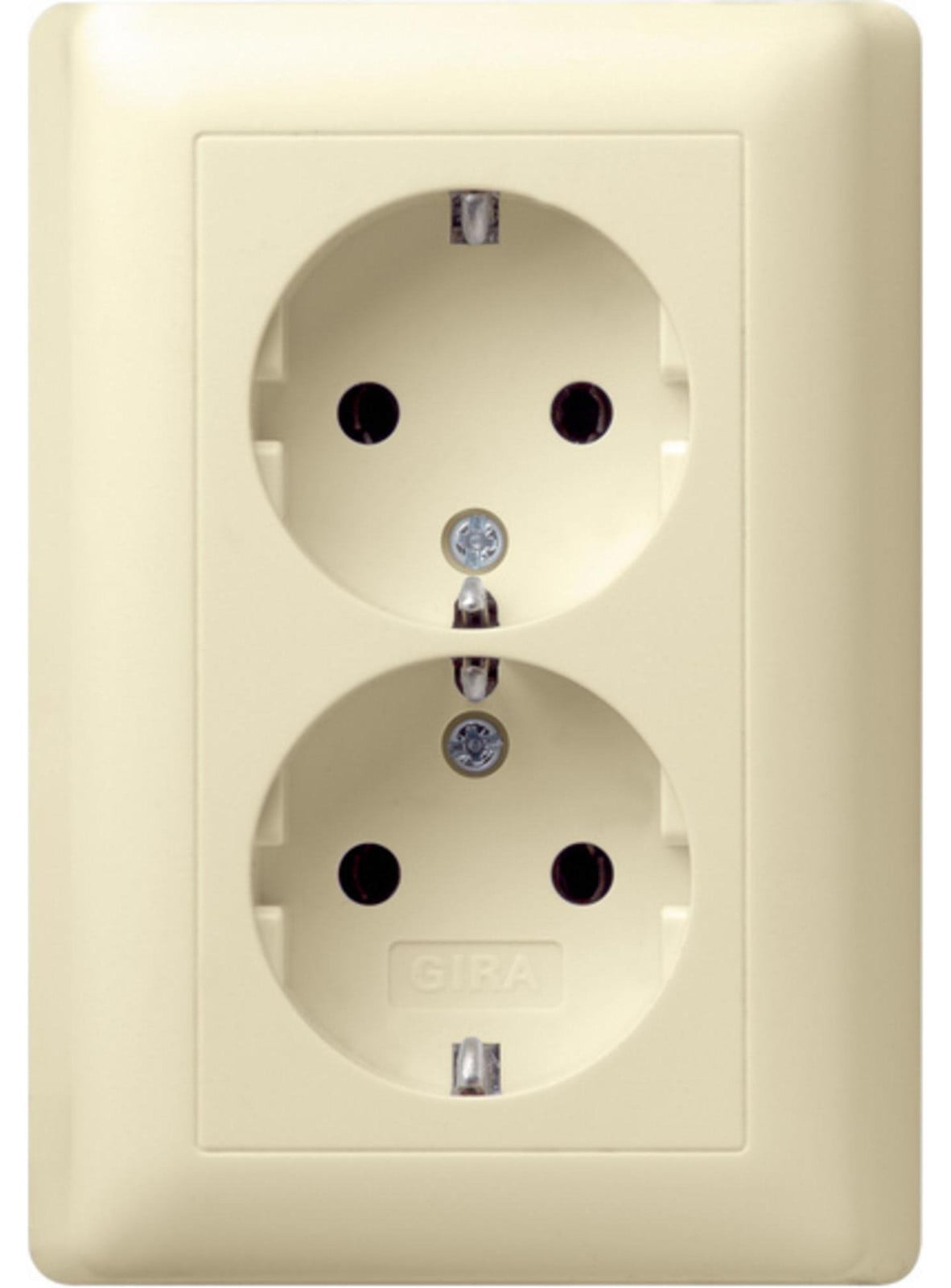 Gira dubbele Schuko stopcontact, crèmekleurig, 078001