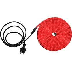 LED Lichterrschlauch rot Außen Garten Terrassenbeleuchtung transparent L 600 cm