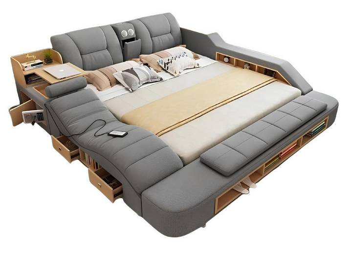 JVmoebel Multimediabett Design Stoffbett mit Bluetooth-Funktion und multifunktionalem Design (1-tlg), Made in Europa