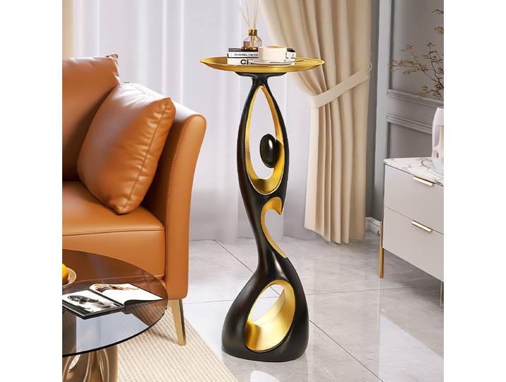 Table d'angle minimaliste moderne, Table d'appoint créative pour salon, canapé, petite Table basse pour la maison, support de rangement artistique au sol