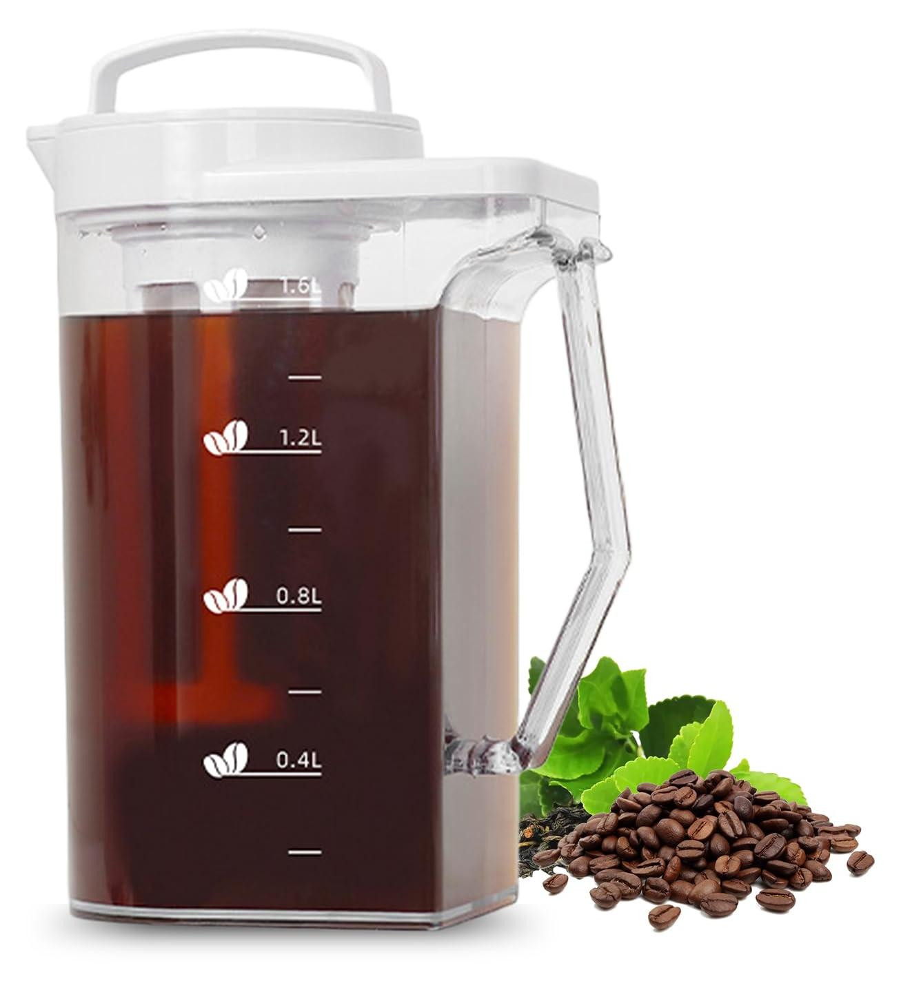 Dripio Koude koffiezetapparaat, 1,6 liter, wit, met fijnfilter