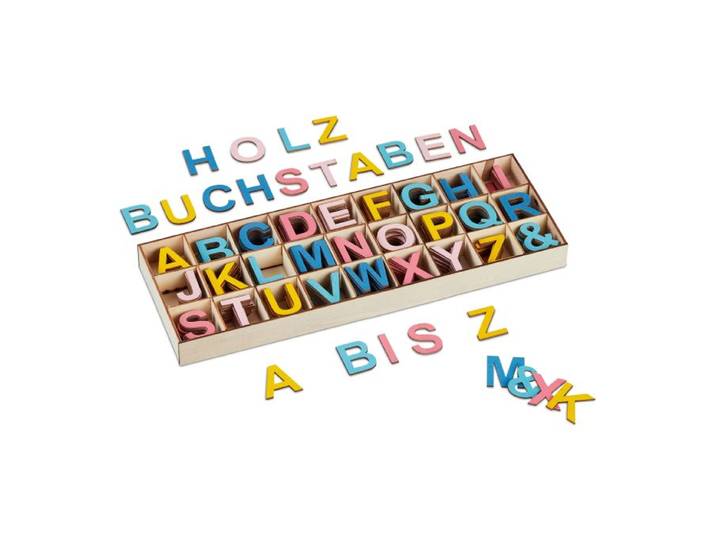 Relaxdays Holzbuchstaben Set 324 tlg.
