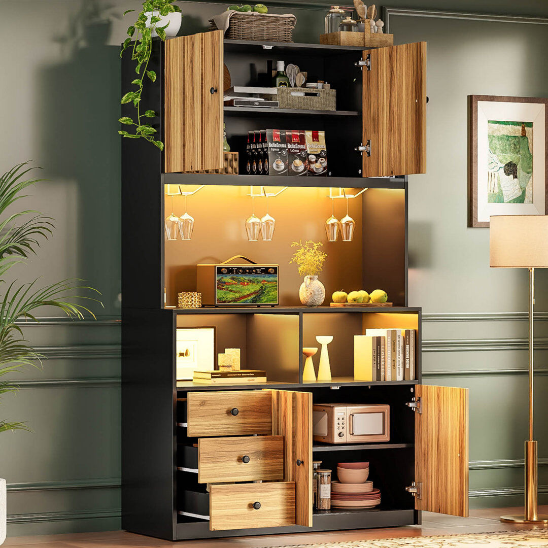 Metro 180 cm H Standard Pantry / Tall Cabinet Natural 180cm H X 100cm W X 40cm D