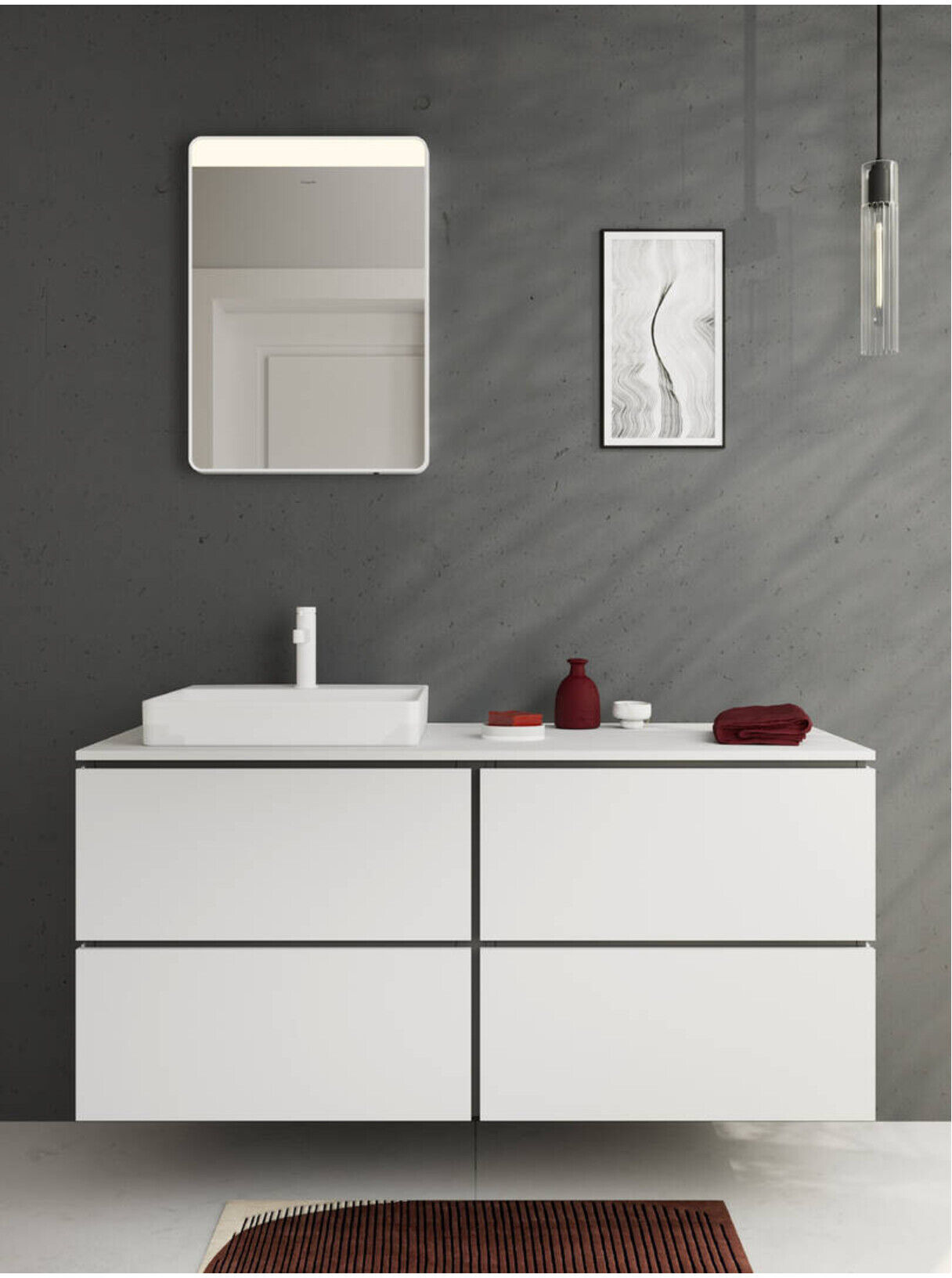 Hansgrohe Konsole Xilesa E 1375x550mm, Ausschnitt links, mattweiß (54272700)