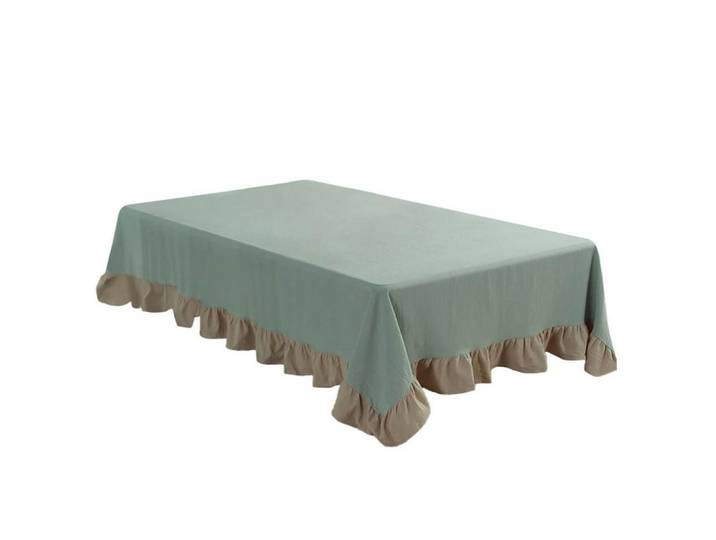 Tischdecke Leinen Lotuseffekt Grün 100 x 140 cm, 100x1.5x140 cm, Heimtextilien, Wohntextilien, Tischwäsche, Tischdecken