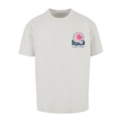 T-Shirt MERCHCODE "Merchcode Sunset Charm Oversized T-shirt", Herren, Gr. 4XL, weiß (lightasphalt), 100% Baumwolle, bedruckt, oversize, Rundhals, Shirts T-Shirt