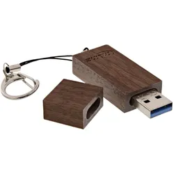 InLine woodstick USB 3.0 Speicherstick (64 GB, USB-A), USB Stick, Braun