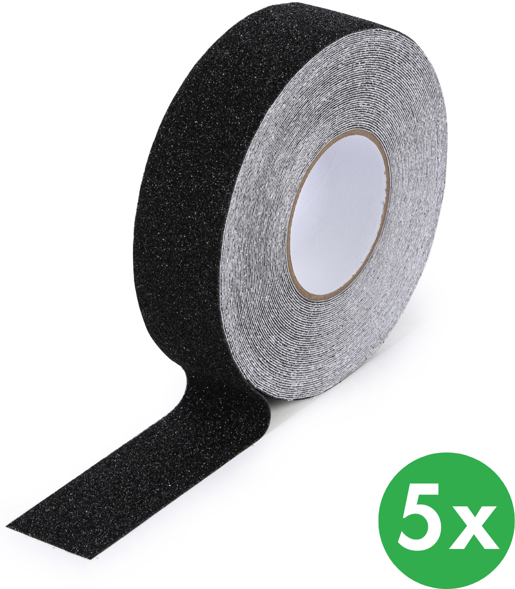 B2B Partner Antirutschband, Grobkorn, 50 mm x 18,3 m, 5 Stk, schwarz