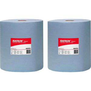 Katrin Putztuchrolle Classic XXL, 464224, blau, 3-lagig, verleimt, 38 x 36cm, 2 Rollen a 500 Blatt