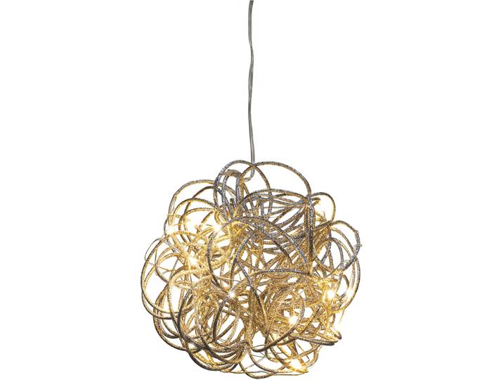Dekoobjekt CREATIV LIGHT Hänge-Drahtkugel , silber (silberfarben), Ø:15cm, Draht, Dekofiguren, Dekoobjekt, mit 10 LED's, Ø 15 cm, batteriebetrieben, 2er-Set
