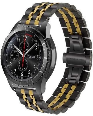 Everyday Crate Huawei Watch GT2 Band Stainless Steel Seven Bead Metal Watch Strap For GT2e GT2 46mm black Gold