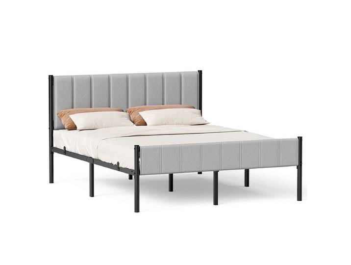Bett SONGMICS TRUNK 160x200cm stoff grau