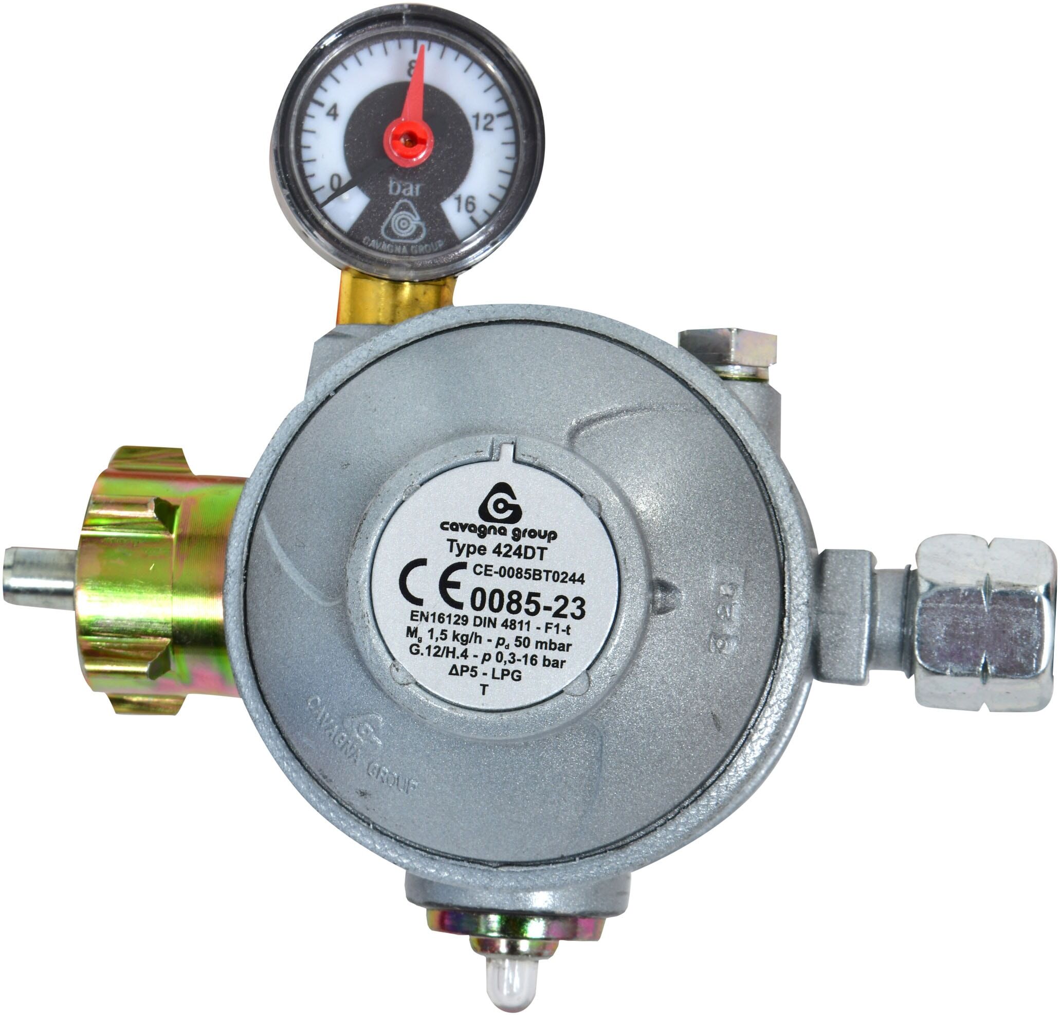FIREFIX Gasdruckregler "FIREFIX GHDR Gasdruckregler 50 mbar 2-stufig", silber, B:10,5cm H:8cm T:8cm, Gasdruckregler, Druckminderer für Propan/Butan Gasfla. - Innenräume, Gasheizer, -grill