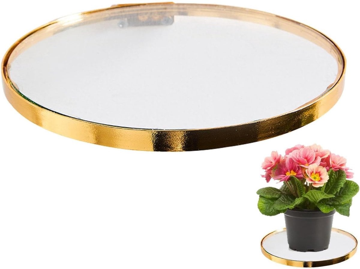 Gouden Driehoekige Ronde Badkamer Wandplank van Glas - 30 cm