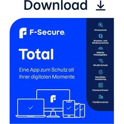 F-Secure Total 2026 inkl. VPN, 5 Geräte - 2 Jahre, Download
