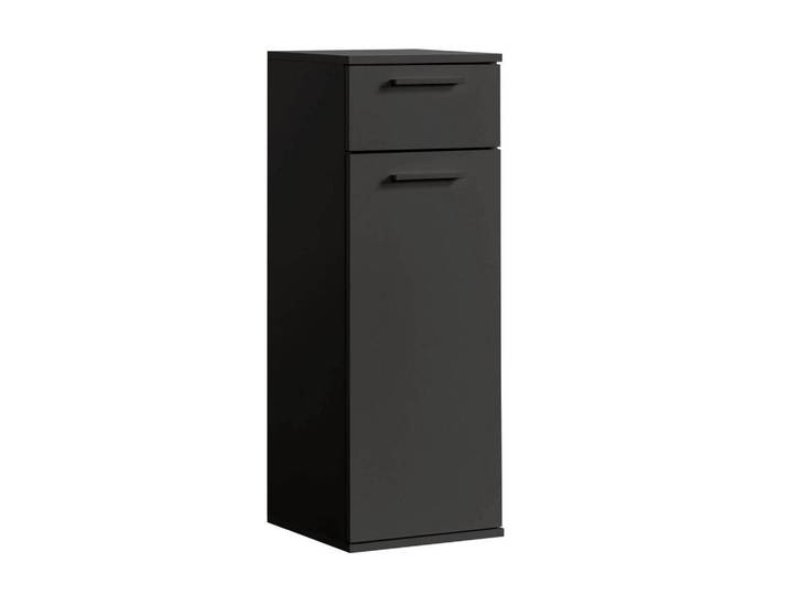 Mokebo Bad-Beistellschrank Der Matrose, Schwarz, 1 Fächer, 33x91x34 cm, Badezimmer, Badmöbel, Midischränke