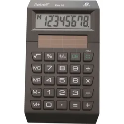 REBELL ECO10 - Taschenrechner, 8 Stellen, schwarz