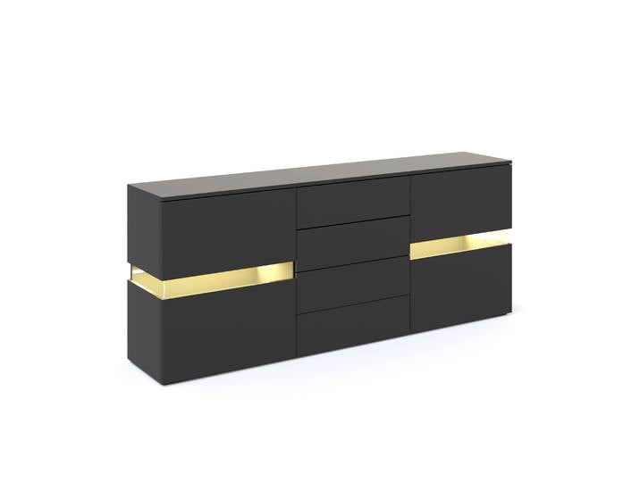 Sideboard LED TANA 177 x 72 cm schwarz