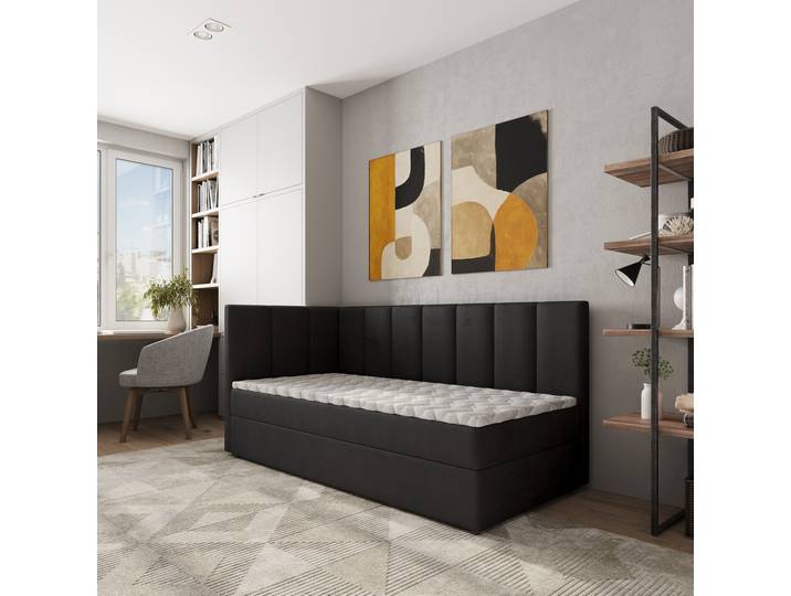 Masseno Boxspringbett BEVE mit Bettkästen 80x200 cm - Schwarz, KRONOS 07