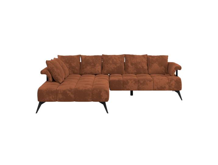 Livetastic Ecksofa, Rostfarben, Metall, Kunststoff, Füllung: Silikon, Schaumstoffflocken, Ottomane links, L-Form, 297x200 cm, Made in EU, Rücken echt, Wohnzimmer, Sofas & Couches, Wohnlandschaften, Ecksofas