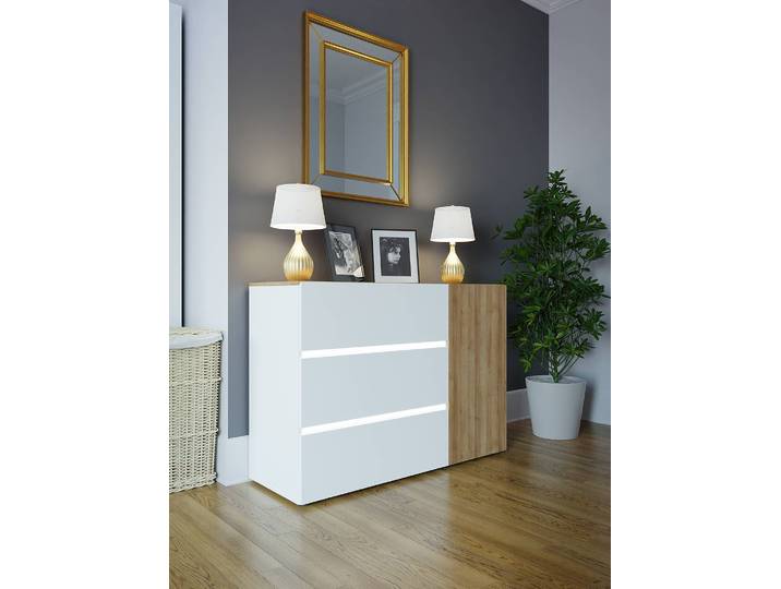 Buffet 115 x 82 x 41cm Blanc/Marron