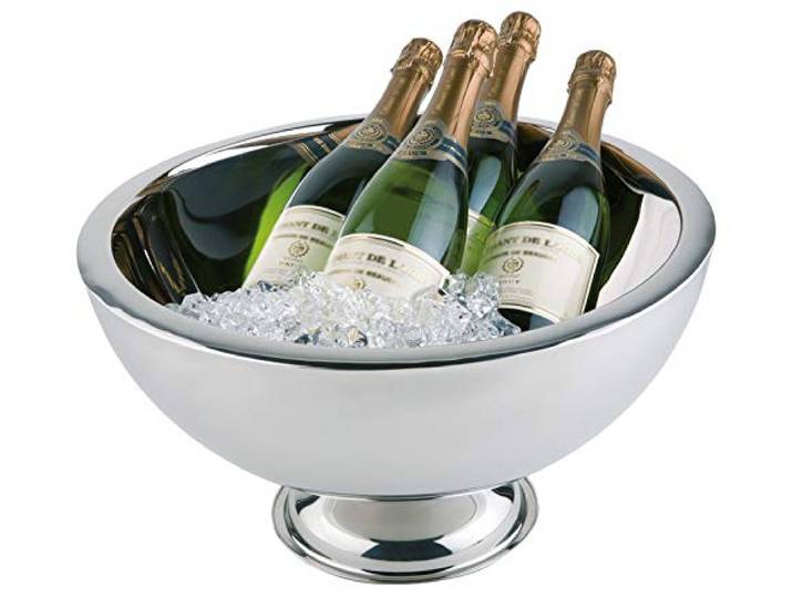 Buddy´s Bar - Champagnerkühler,Sektkühler aus Edelstahl, klassischer Stil,hochglanzpoliert, doppelwandig, 10,5 L Fassungsvermögen, spülmaschinengeeignet