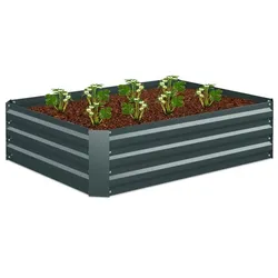 Relaxdays Hochbeet aus Metall Anthrazit