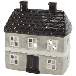 Chic Antique Lichthaus Chamonix Keramik Haus für Teelichter - Französisch Grau, 15 x 8,5 x 16,5 cm - Französisch Grau