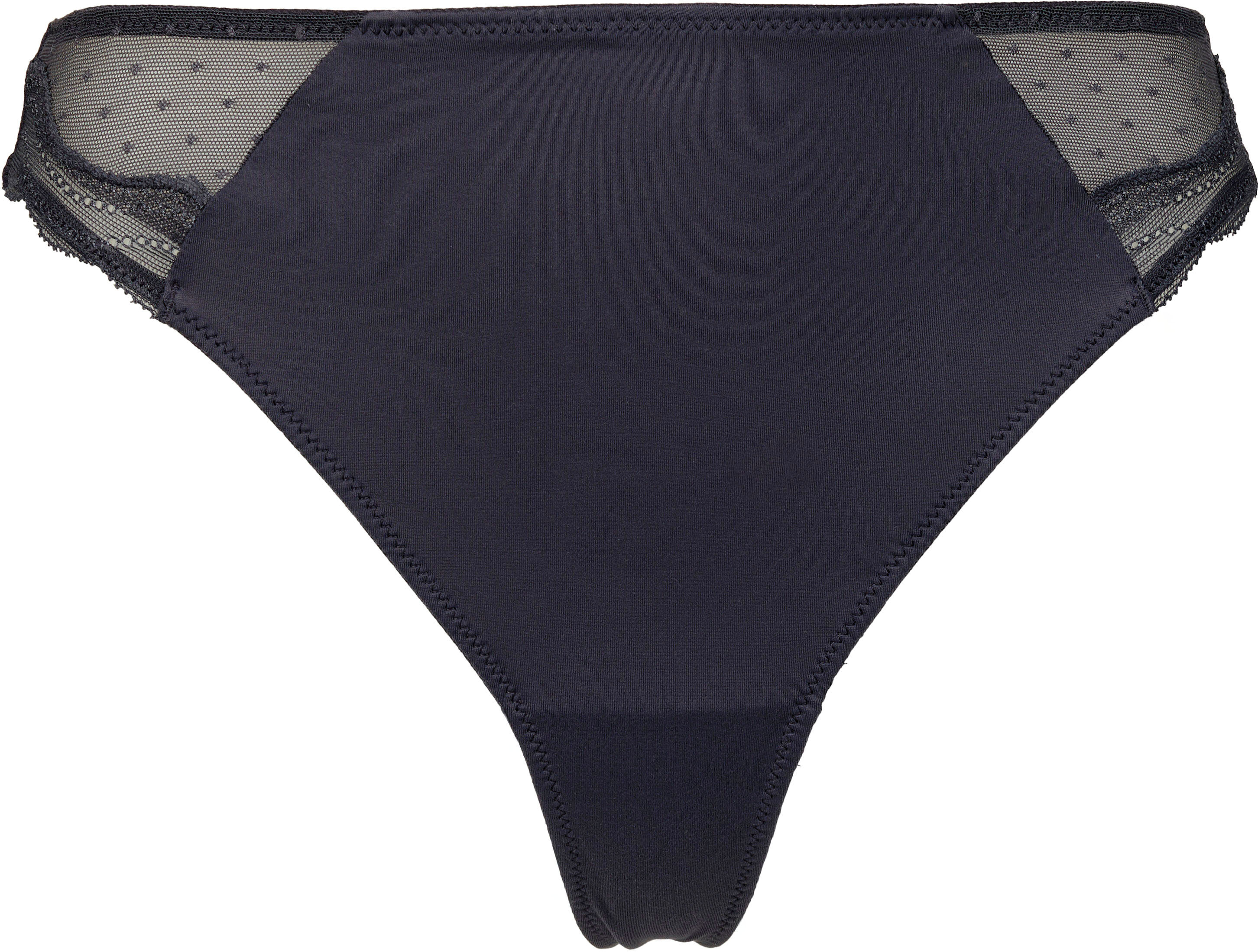 String AFTER EDEN, Damen, Gr. S, schwarz (dunkelgrau), Obermaterial: 87% Nylon, 13% Elasthan, körpernah, Unterhosen String, mit Spitzendetails dunkelgrau S