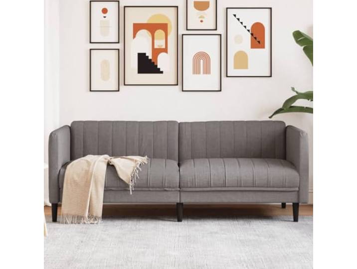 HEFZGDB 3-Sitzer Sofa Taupe Stoff Modernes Design Wohnzimmer Sessel mit Dicker Polsterung und Stabilen Stützbeinen für Atmungsaktive Langlebigkeit und Komfortables Sitzgefühl