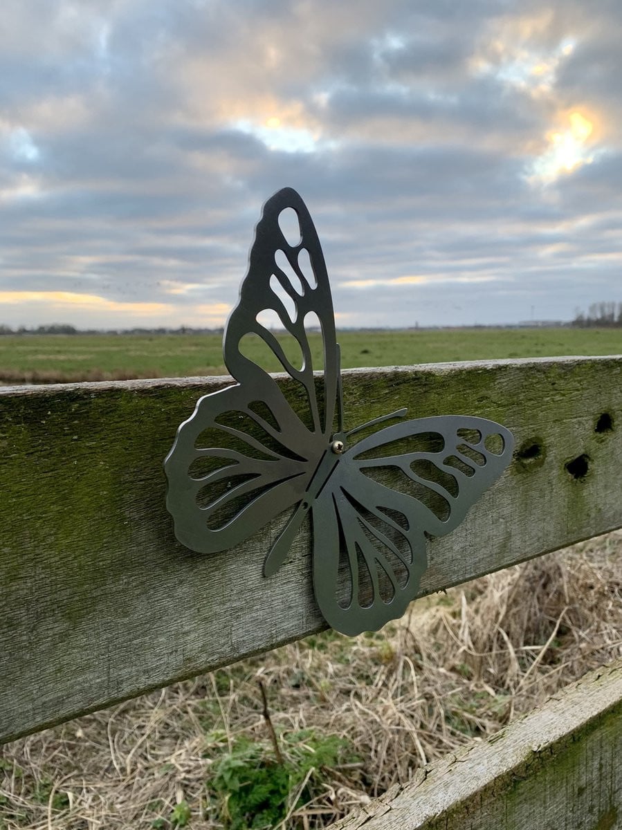 Metalen wanddecoratie De kleine vlinder