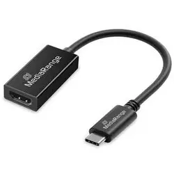 MediaRange USB Type-C zu HDMI Audio und Video Konverter, 20cm, schwarz