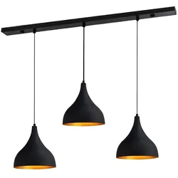 Bamyum Adash Pendelleuchte, 3 Flammig, Ø26 cm Schwarz-Gold Lampe