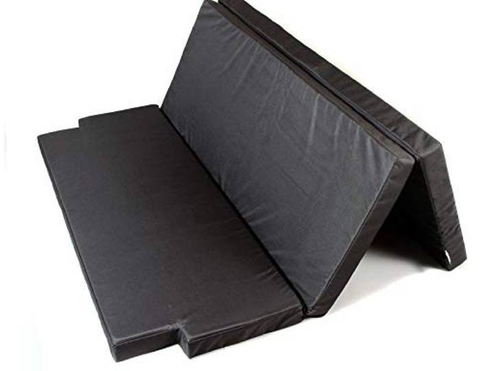 Premium Schlafauflage für VW T5/T6 California Beach Klappmatratze 200x150x6 cm, Schwarz Faltbare Matratze für Bus, Camping & Multiflexboard