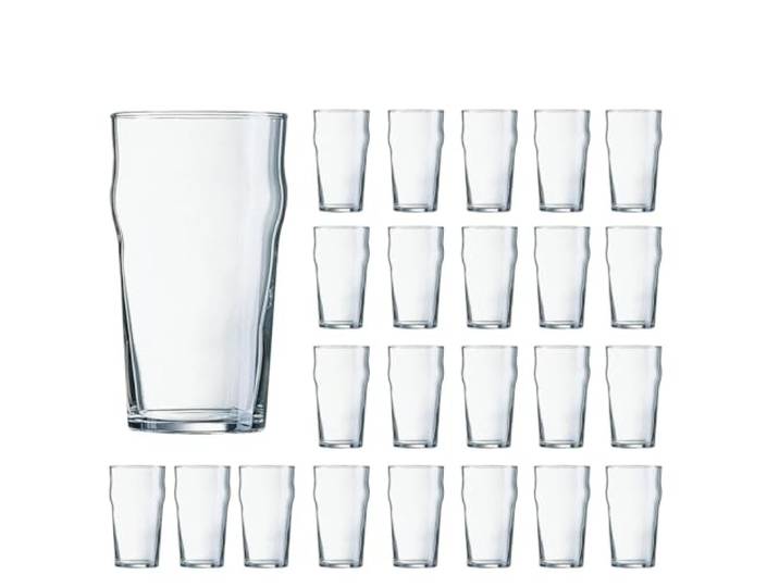 Arcoroc NONIC Biergläser, 24 Stück, 57 cl Transparent, Glas, Hochformat, Hochglanzfinish, 57 cl, 24 Stück, kühlschrankgeeignet