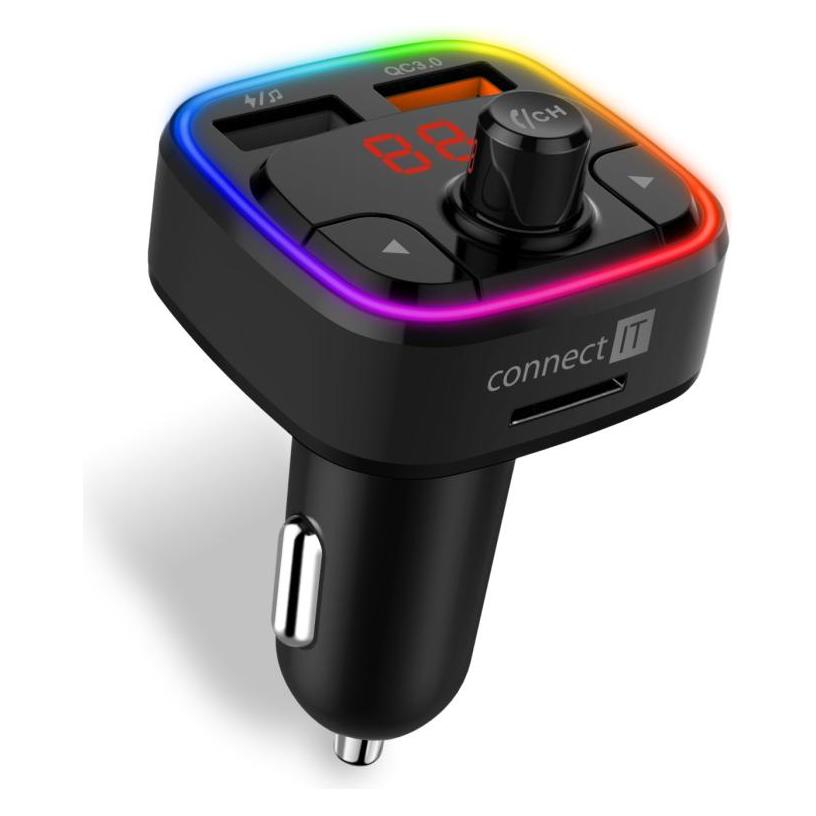 Connectit CONNECT IT CarRGB Bluetooth-Sender, 2xUSB+MicroSD, schwarz (CCC-9090-BK)
