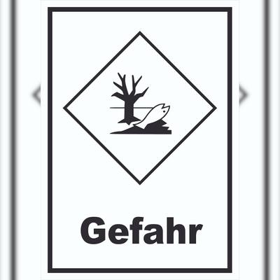 HB-Druck Schild Kenn­zeichen Umwelt­gefähr­dend Gefahr Fisch Wasser Baum hochkant A4 (210x297mm)