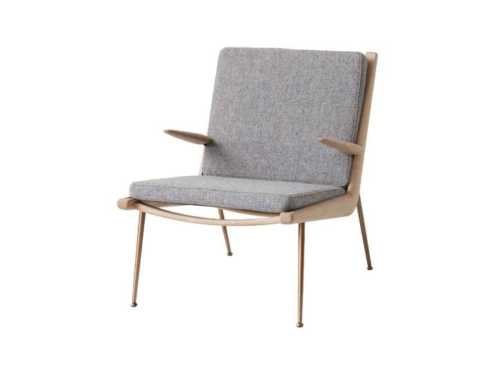 &Tradition Boomerang HM2 Sessel Hallingdal 130 grau, Eiche weiß geölt