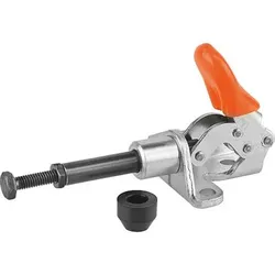 SCHUBSTANGENSPANNER, MIT KONSOLE, MINI, F2=500, EDELSTAHL BLANK, KOMP:KUNSTSTOFF ORANGE