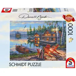 Schmidt Spiele - Erwachsenenpuzzle - Darrel Bush: Seeufer am Loon Lake, New York, 1.000 Teile Puzzle