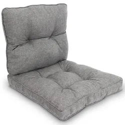 LOUNGEKISSEN Beauflair Outdoor Sitz 70x70x10cm mit Rücken 70x40x12cm Hellgrau (2tlg)