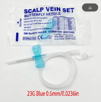 Inspire Picks Disposable Pet Butterfly Infusion Needle Veterinary IV Infusion Needle For Pet Medical Care 23g Blue 100pcs